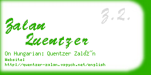 zalan quentzer business card